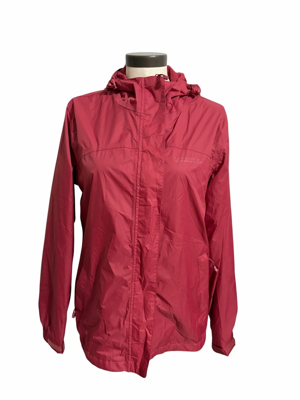 Mountain Hardwear Hooded Lightweight Rain Jacket Outdoor Windbreaker Red Sz 8